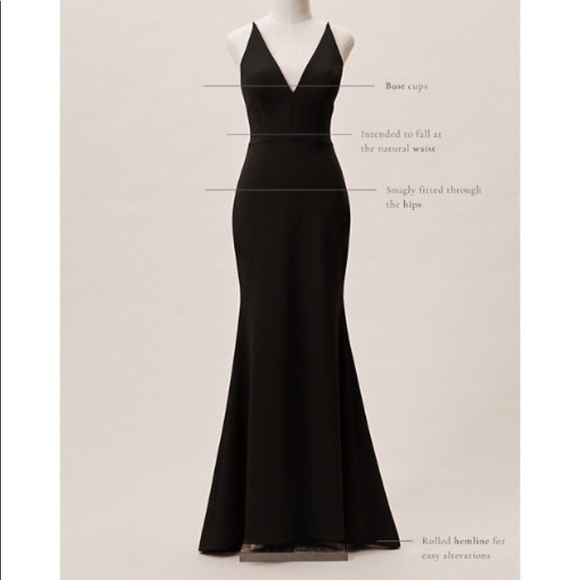BHLDN Dresses & Skirts - BHLDN black floor length bridesmaids dress size 4